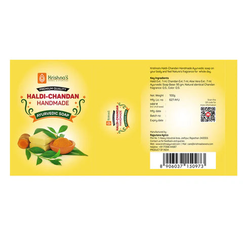Krishna'S Herbal & Ayurveda Haldi-Chandan Handmade Soap